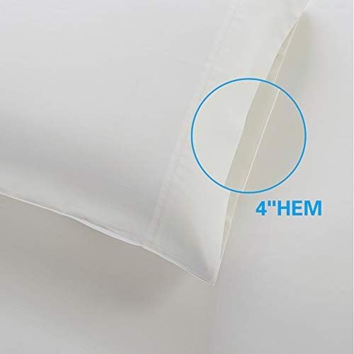 100% Supima Cotton Sheets 600 Thread Count,Bed Sheet Set King Size Sheets 4 Pieces,Soft & Silky Sateen Weave, Fits Mattress Up to 18",Deep Pocket, Breathable & Fade Resistant(Ivory,King)