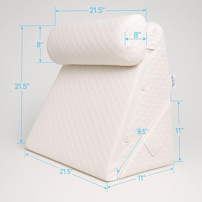 Bed Wedge Pillow for Sleeping – Adjustable Post-Surgery Comfort (7-in-1) – Memory Foam Incline, Leg Elevation, and Head Support – Large 24-Inch with Washable Cover