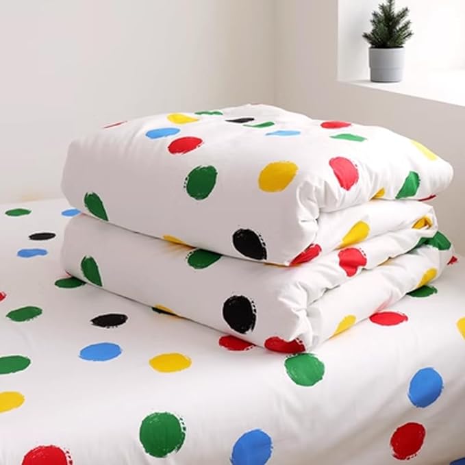 Wellboo Rainbow Polka Dot Comforter Sets Queen Size Women Girls Tie Dye Comforter Dots Watercolor Bedding Sets Colorful Bubbles Polka Dots Comforter Yellow Red Green and Blue Ombre Bed Quilts Soft