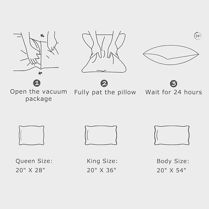 Shredded Memory Foam Full Body Pillow - Cooling Removable Bamboo Rayon Cover + Extra Gel Foam, Soft-Firm Adjustable for Adults, Oeko & CertiPUR-US Standard, 20x54 Inch, 1 Pack