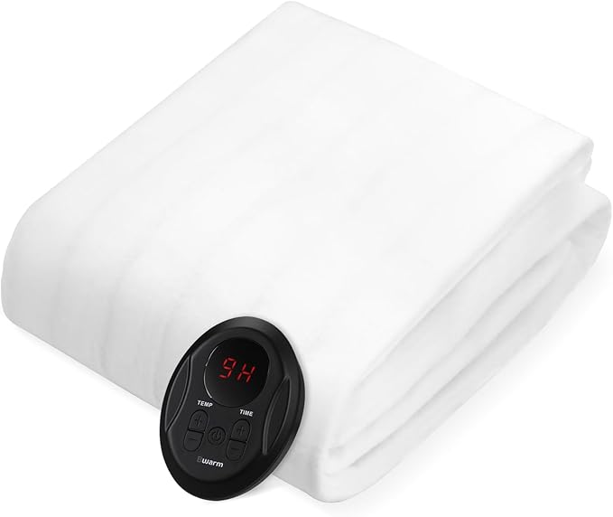 Bwarm Electric Heated Mattress Pad Mini Twin Size, 31" x 55", Bed Warmer, 9 Heat Settings, 1-12 Hours Auto Off, Deep Pocket, Fast Heating, Machine Washable, Soft and Cozy