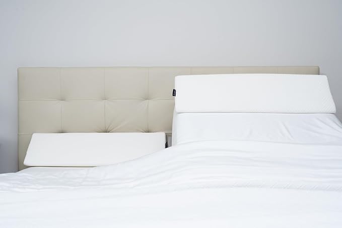 Bed Wedge Pillow Set for Headboard Gap Up to 7", Triangle Gap Filler for Bed, Mattress Wedge Gap Filler, Headboard Space Filler, Corner Pillow, White Half Cal-King 36" (2-pk)