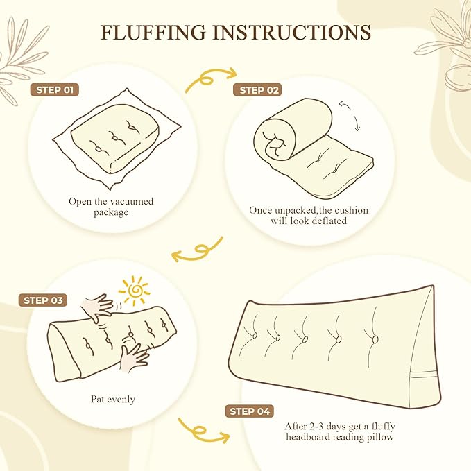 Headboard Pillow King, Large Triangular Wedge Headboard Pillow for Reading and Resting, Backrest Positioning Support Pillow with Removable Cover (Beige)