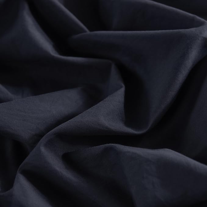 NEXHOME PRO Full Duvet Cover Set, 100% Certified Organic Cotton with Washed Feel & Linen-Like Texture, Comfortable & Breathable, Home Bedding Set Dark Grey (No Comforter) 8090