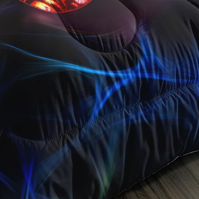 Colorful Butterfly Bedding Set, Full Size Neon Butterfly Comforter Set, Room Decor for Kids Teens, 1 Quilt with 2 Pillowcases