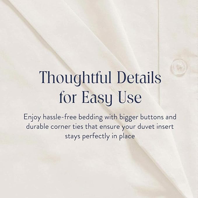 Brooklinen Luxury Sateen Duvet Cover Set - 100% Cotton, Full/Queen Size in Cream - Includes 1 Duvet Cover and 2 Standard Pillowcases - Best Full/Queen Duvet Covers