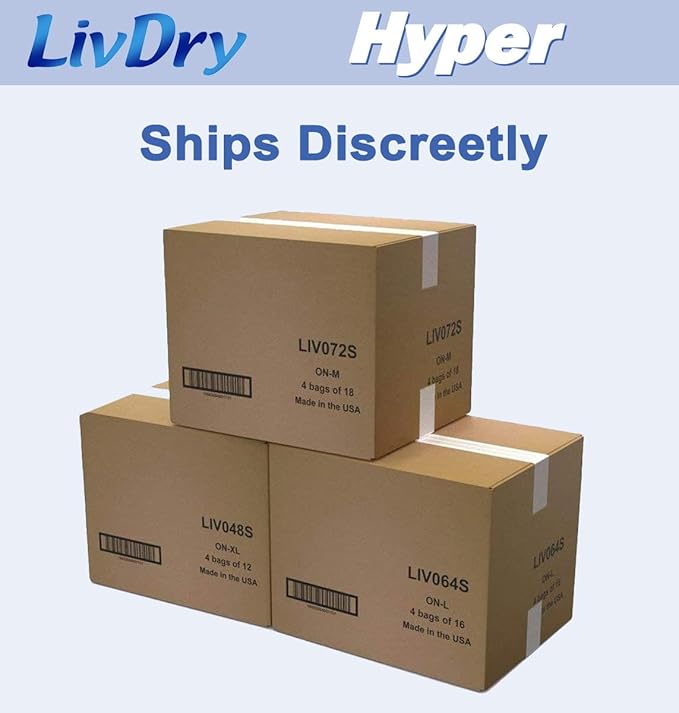 LivDry High Absorbency Pad Insert for Incontinence Briefs and Adult Diapers, Women and Men, Hyper 1600 (120 Count)