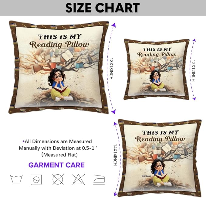 ENCYCOM Personalized Book Reading Pocket Pillow - Custom Reading Pillows with Name – Uniqua Gift for Bookworm Girls, Women Who Love Books, Perfect for Bed or Cozy Corner (Reading Pillow 10)