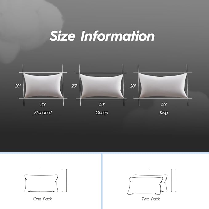Globon Luxury Down Pillows Queen Size Set of 2 for Side Sleepers, 100% Cotton Shell Hotel Collection Bed Pillow for Sleeping, Firm Down Surrounded Feather Pillow 20" x 30"
