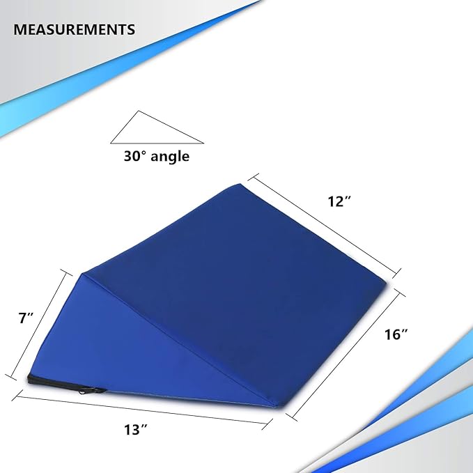 NYOrtho Positioning Wedge 30° – Bed Wedge Pillow for Pressure Relief & Alignment – Slip-Resistant, Easy-to-Clean, Wipeable Vinyl for Side Sleepers & Elderly – Patient Support Cushion – 16x12x7 in