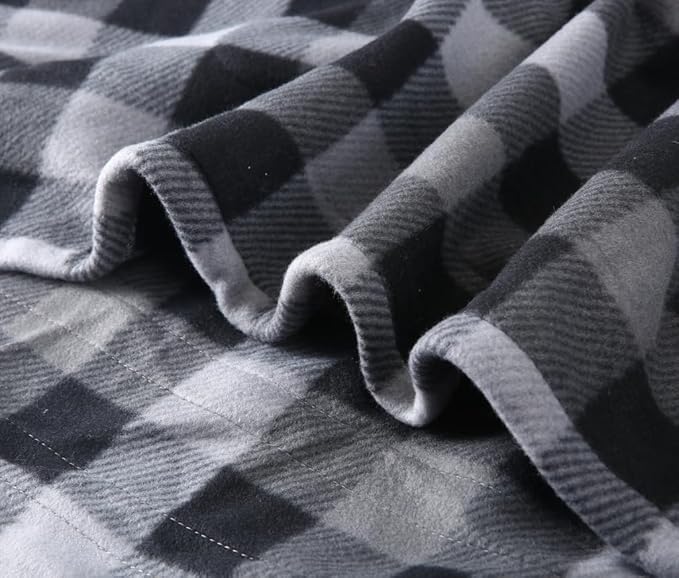 Electric Heated Blanket Full 72"x84", Soft Fleece with 10 Hours Auto-Off & 4 Heating Levels, Ultra-Soft, Warm Cozy, Machine Washable, Plaid Pattern, Dark Gray