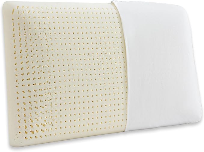 Talalay Latex Pillow, Extra Soft Latex Pillow for Sleeping, Bed Pillow for Back with Removable Cotton Cover, Side and Stomach Sleepers, Helps Relieve Shoulder and Neck Pain (Queen (Firm))