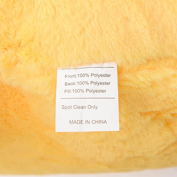 A Nice Night Faux Fur Reading Pillow Bed Wedge Large Adult Children Backrest with Arms Back Support for Sitting Up in Bed/Couch for Bedrest,Yellow