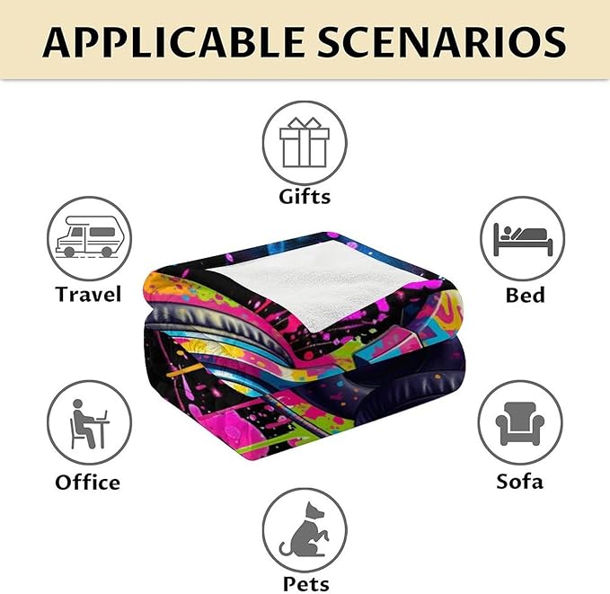 Men Blanket Gifts Headset Blankets for Adults, Boys - 60 x 80 Inches Gamer Soft Fluffy Plush Throw Blankets for Bed, Living Room