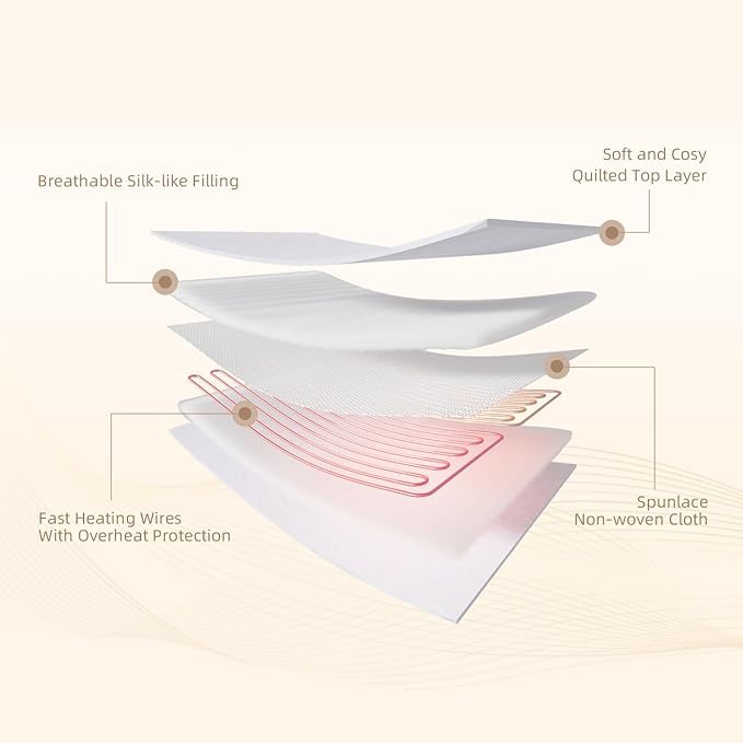 Bwarm Premium Quilted Heated Mattress Pad King Size, 78" x 80" Bed Warmer, 9 Heat Settings, 1-12 Hours Auto Off, Soft and Cozy, Deep Pocket, Fast Heating, Machine Washable