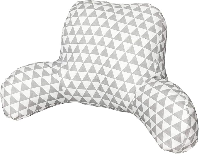 Bohemian Printed Reading Pillow with Support Arms Soft Bed Rest Pillows Back Support Cushion for Kids Reading Watching TV Sitting Up in Bed (20"x15"x8",Grey White)