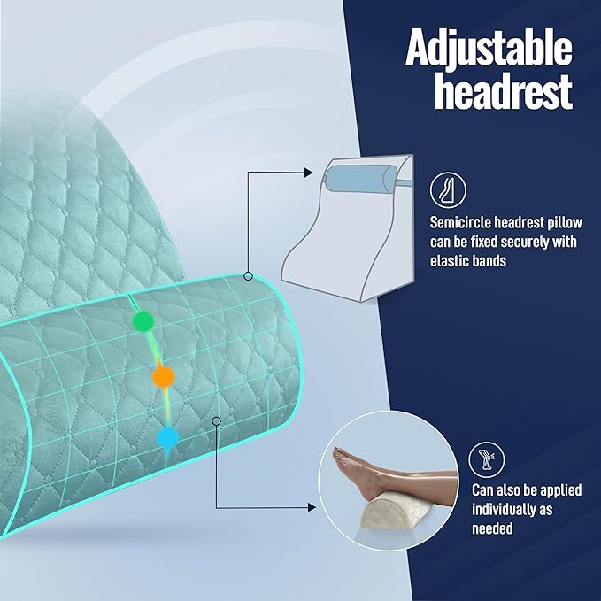 Daneey Bed Wedge Pillow, Reading Pillow Adult, Wedge Pillow for Sleeping, Back Pillow for Sitting in Bed with Adjustable Roller, Foam Wedge Pillow for Neck, Lumbar, Back, Light Brown, Velvet