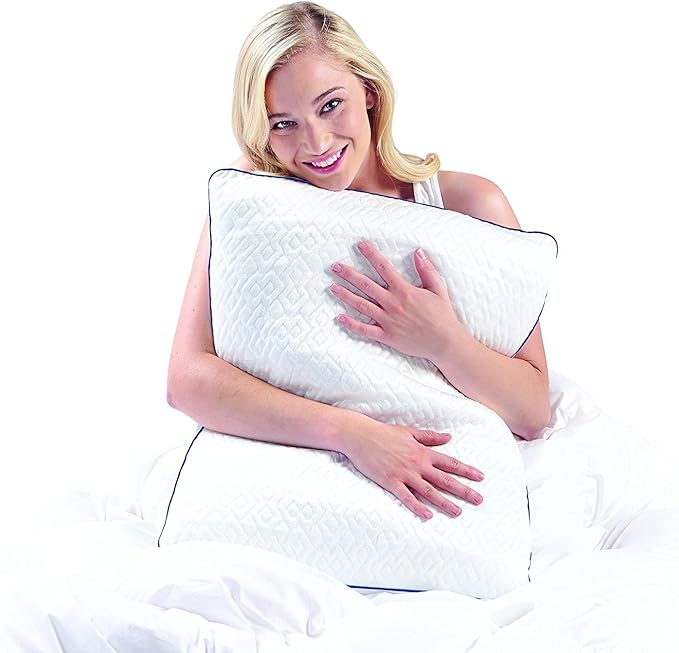 Sleep Innovations Forever Cool Pillow Gel Memory Foam, Standard Size, Cool Touch Cover and Gel Memory Foam Core, Side, Stomach, and Back Sleepers, Medium Support