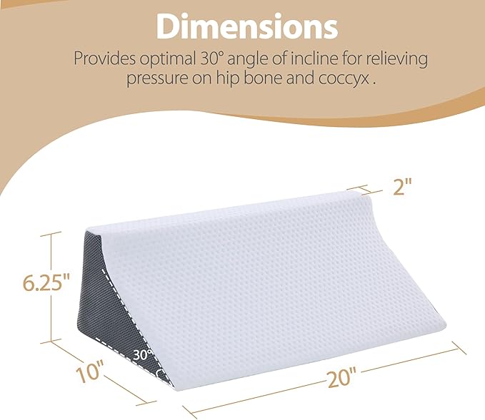 Wedge Pillow for Side Sleeping, Side Sleeper Body Back Positioners for Back Pain, Preventing Bedsores, After Surgery, Pregnancy Support, Ankle Support, Bed Wedge Pillow for Side Sleepers