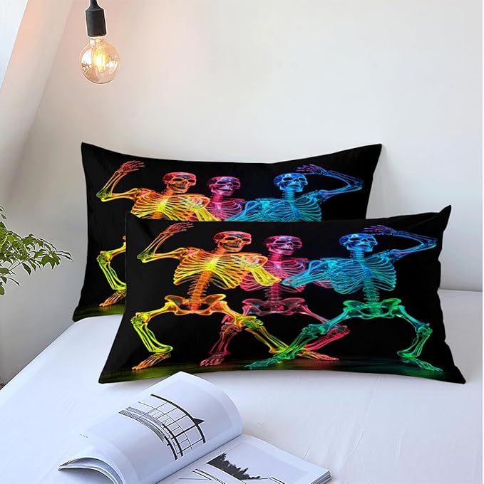 Halloween Bed Duvet Cover Sets King Set with 2 Pillowcases for Kids Girls Teens Adult Bedroom Decor