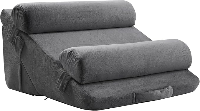 VEVOR Wedge Pillow for Sleeping, 4 Pcs Adjustable Orthopedic Bed Wedge Set, Support Arm Leg Neck Shoulder, Post Surgery Pillow for Back Pain, Acid Reflux, Snoring Relief, Sitting up in Bed, Dark Grey