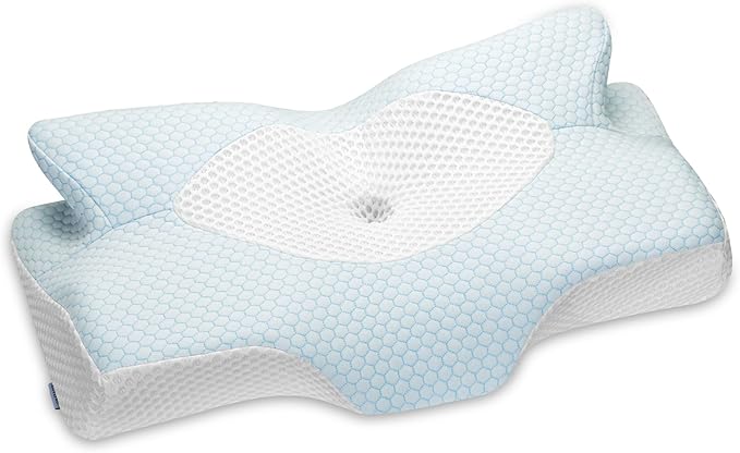 Elviros Cervical Memory Foam Pillows for Neck and Shoulder Pain, Neck Pillow for Sleeping, Side Sleeper Pillows for Adults, Ergonomic Orthopedic Sleeping for Back and Stomach Sleepers (Medium Firm)