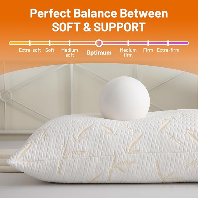 Full Body Pillow with Removable Pillowcase for Adults,(Memory Foam Filling)(Long Pillow for Side Sleepers) (Fluffy and Firm)(Adjustable Filling)(20×54 Inch,Gold)