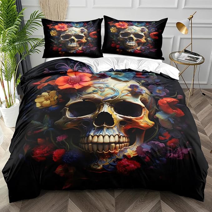 Halloween Full Bed Duvet Comforter Cover Sets with 2 Pillowcases for Kids Girls Teens Adult Bedroom Decor