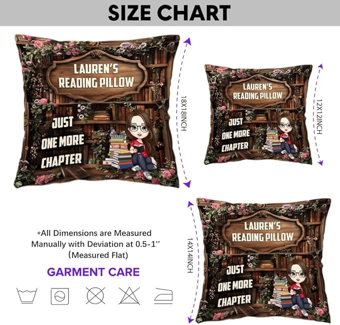 ENCYCOM Personalized Book Reading Pocket Pillow - Custom Reading Pillows with Name – Uniqua Gift for Bookworm Girls, Women Who Love Books, Perfect for Bed or Cozy Corner (Reading Pillow 02)