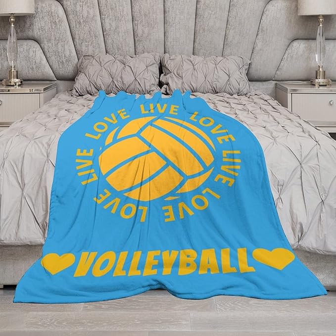 Volleyball Gifts, Volleyball Blanket for Teen Girls Team Player Party Decorations, Fuzzy Cozy Sport Throw Gift Ideal for Women Adults, 60"x80"