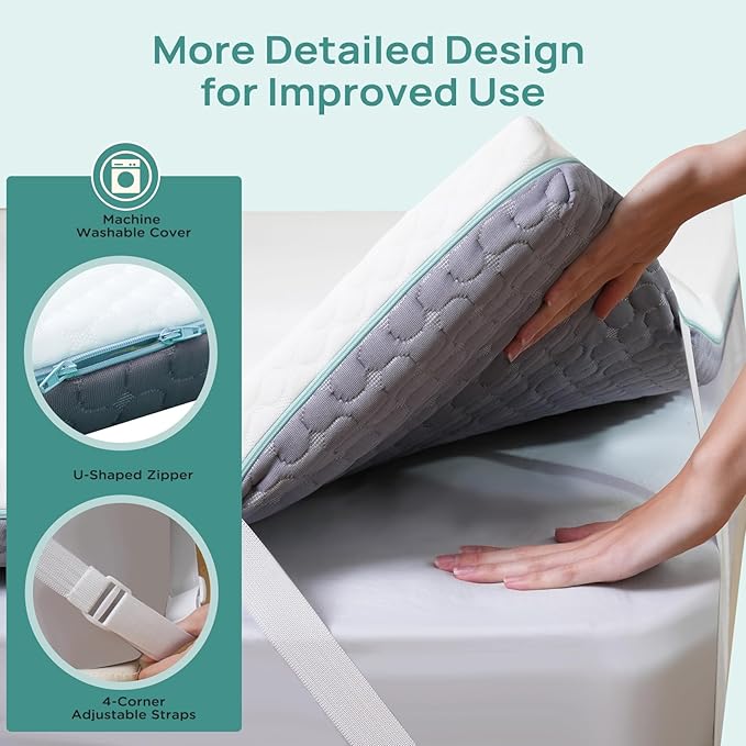 2 Inch Memory Foam Mattress Topper California King, Soft Mattress Topper for Pain Relief, Orthopedic Bed Topper with 2-Sided Breathable Cover, Ergonomic 5-Zone Design, CertiPUR-US Certified