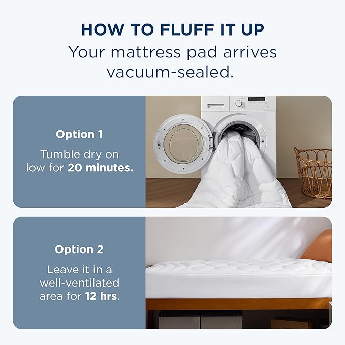 Bedsure Twin XL Mattress Pad - Soft Mattress Topper for College Dorm Room Essentials, Extra Long Twin Quilted Fitted Bed Cover Protector with 8-21 Inches Deep Pocket, Washable, White, 39x80 Inches