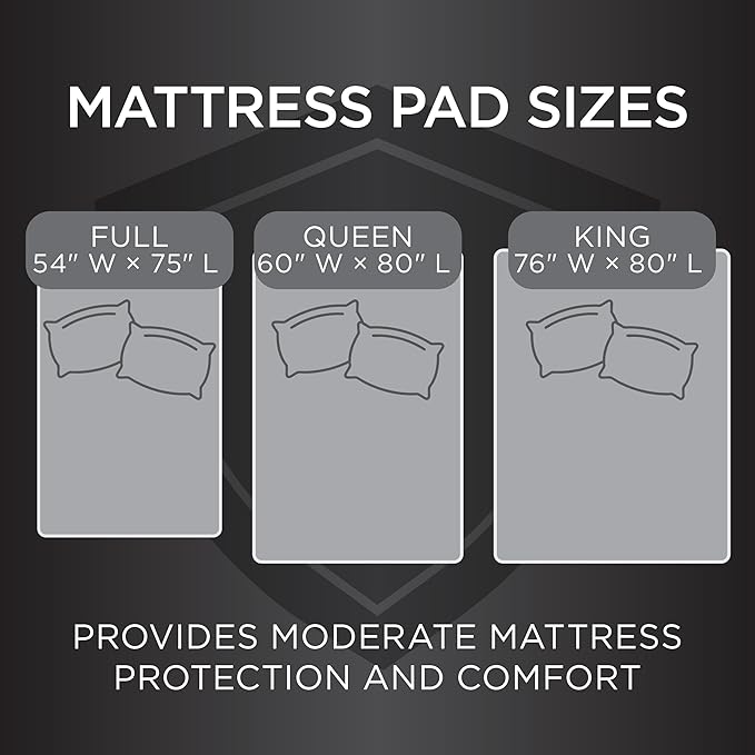 Protect-A-Bed Essential Mattress Pad King, 100% Waterproof, Dust Mite Barrier Mattress Pad, Breathable & Quiet, Antimicrobial, Fits 11"-18" Mattresses
