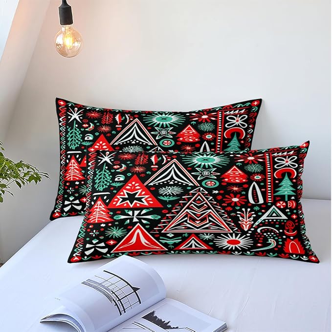 Christmas Duvet Cover Bedding Sets King Size for Kids Girls Teens, Christmas Petal Country Bedding Décor, 1 Duvet Cover and 2 Pillow Shams - 104x90 inches