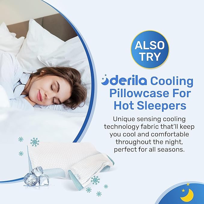 Derila King Size Pillow Case | Designed to Keep Your Memory Foam Pillow Covered and Protected with This Crisp, Clean, White Pillowcase Made from Premium Materials