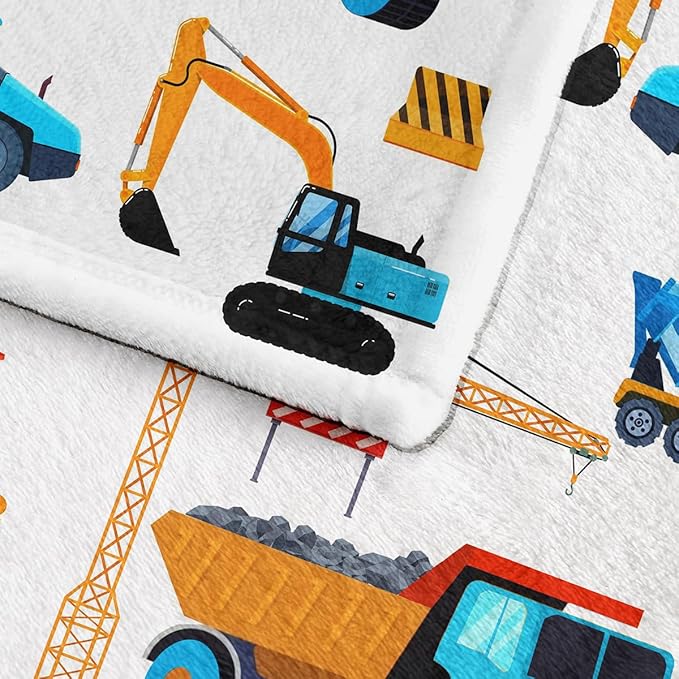 Construction Truck Blankets for Boys and Girls Cute Truck Blanket for Sofa Couch Bed Truck Blanket for Children Kids Boys Teens for Birthday Choice.