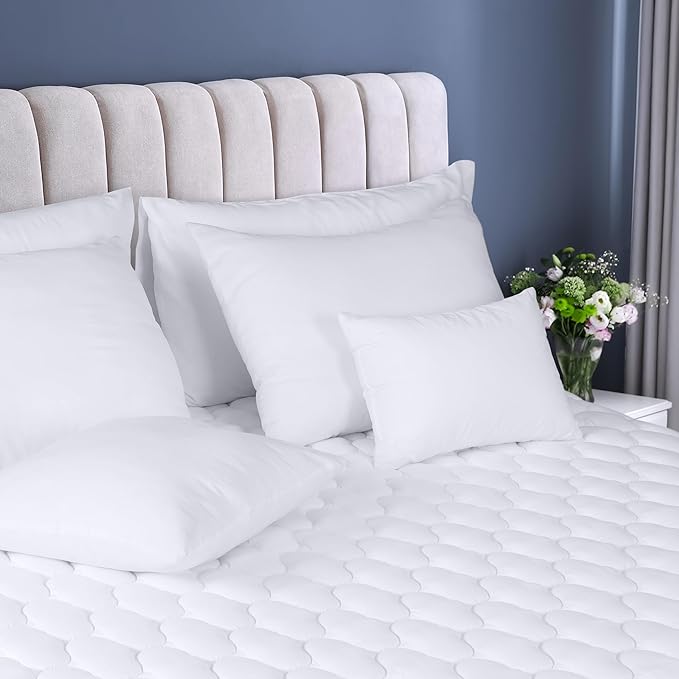 Utopia Bedding 2 Pack Waterproof Mattress Protector, Queen Mattress Pad, Noiseless Quilted Fitted Cover with Deep Pocket Stretches up to 16 Inches (White)