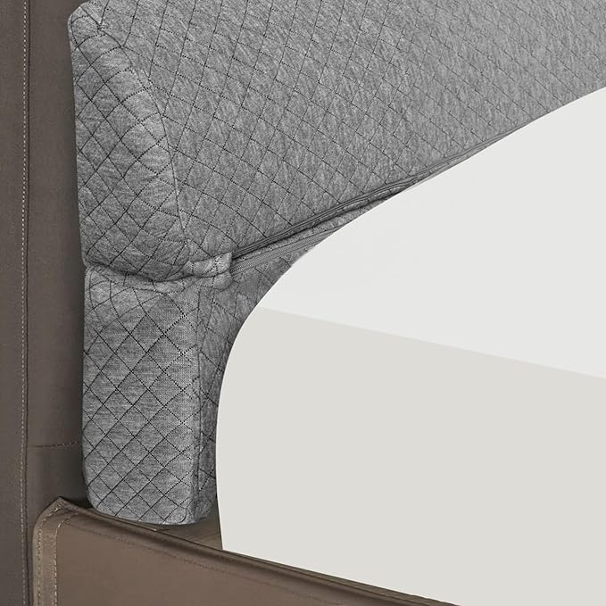 4 Modes Queen Size Pillow Wedge for Headboard Gap, Foldable Bed Wedge Pillow, Bed Gap Filler Fill The Gap (0-7"), Mattress Gap Filler Long Pillow Between Headboard and Mattress (Dark Grey, Queen)