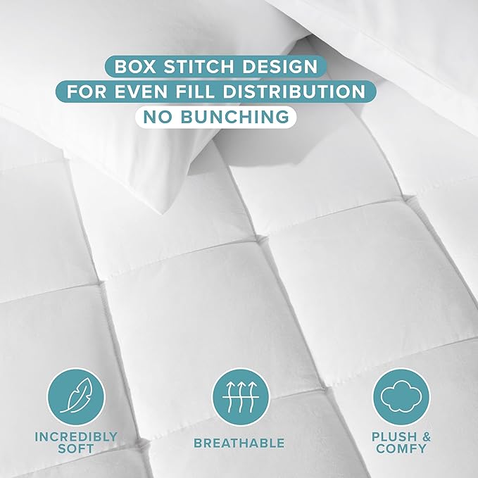 Bare Home Twin Size Mattress Cover with Breathable Cotton Top and Down Alternative Fill - Machine Washable