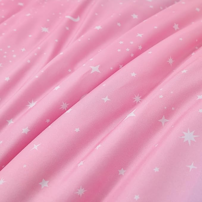 URBONUR 6Pcs Rainbow Comforter Set for Girls Full Size Multi-Color Pink Blue Green Tie Dye Soft All Season Kids Bedding Bed in A Bag Set