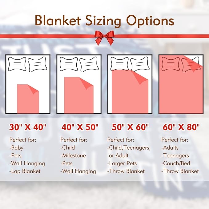 Ships Next Day, Personalized Blankets and Throws Custom Blanket with Name Customized Flannel Blanket for Kids Christmas Blanket Gifts for Teen Boys Girls
