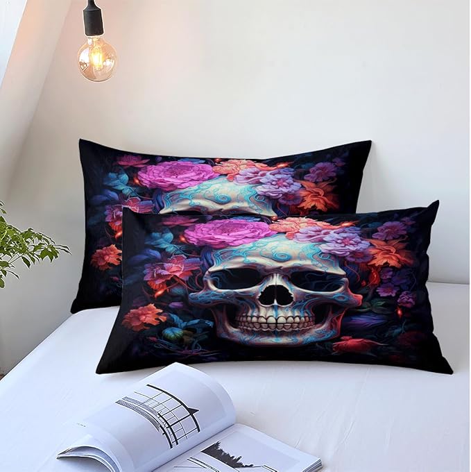 Halloween King Duvet Comforter Sets with 2 Pillowcases for Kids Girls Teens Adult Bedroom Decor,Country Bedding Décor