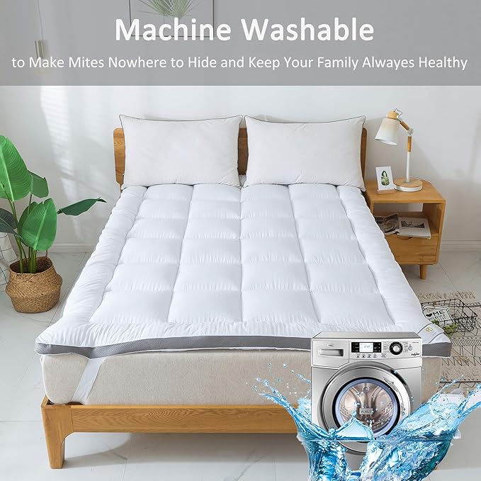 Mattress Topper Full & Mattress Pad Protector - Quality Plush Luxury Down Alternative Pillow Top - 2inch Extra Thick Mattress Cover(54"x75")