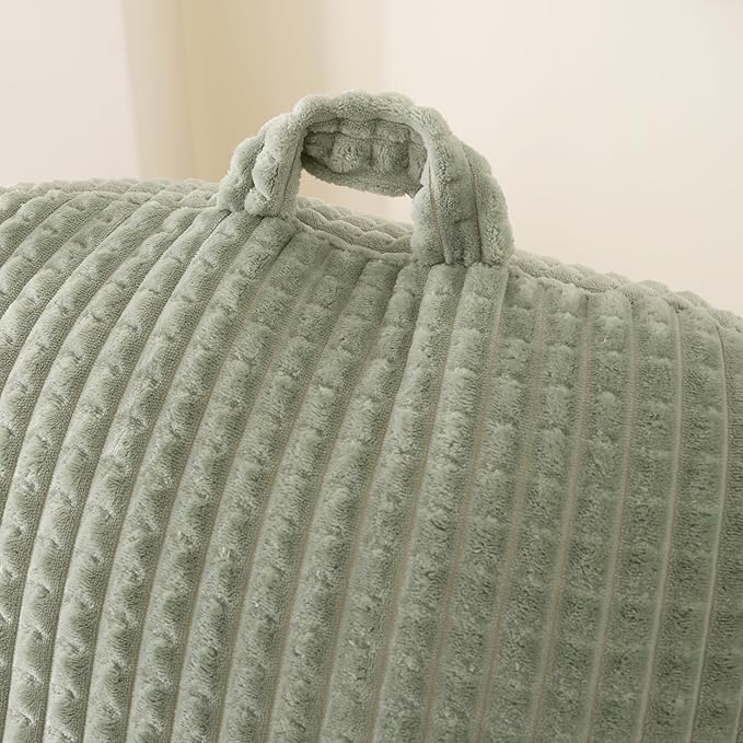 Reading Pillow for Sitting in Bed, Large Backrest Reading Pillow with Arm Rest,Back-Rest Support Cushion for Sit Up on Couch, Sofa, and Floor, Dorm Essentials (Green Flannel, Standard(17inch))