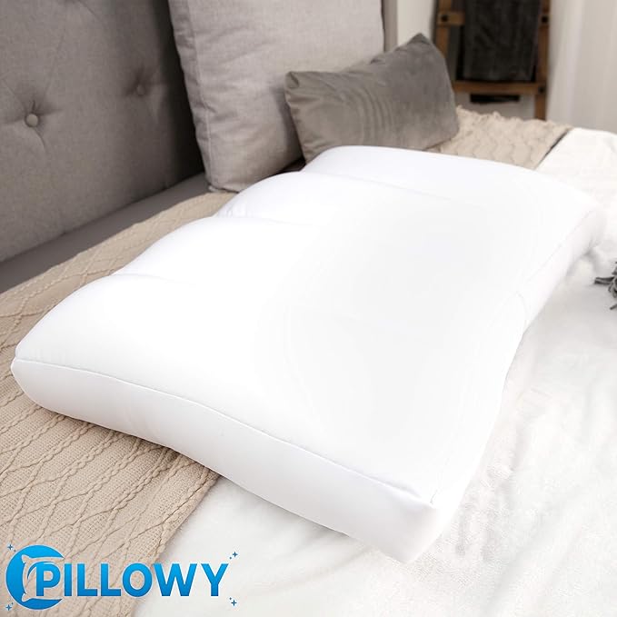 Cover Only for Premium Microbead Bed Pillow, X-Large Extra Smooth - Ultra Comfortable Sleep with Silk Like Anti Aging Cover 85% Spandex/ 15% Nylon Breathable, Cooling Pure White