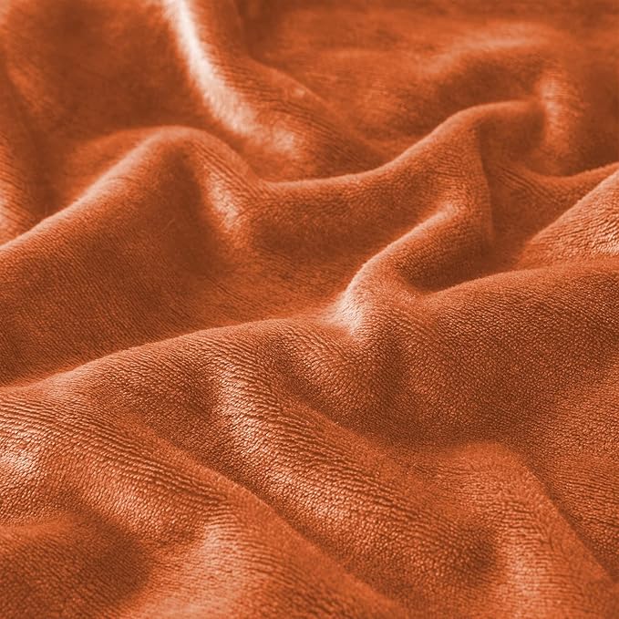 IR Imperial Rooms Sherpa Fleece Throw Blanket Twin Size for Couch - Thick and Warm Fluffy Rust Blankets for Winter, Soft and Fuzzy Twin Blanket for Bed, 60x80 Inches