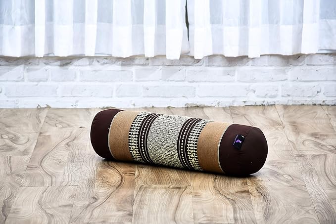 Leewadee Small Yoga Bolster – Shape-Retaining Cervical Neck Roll, Tube Pillow for Comfortable Reading, Kapok Filling, 22 x 6 x 6 inches