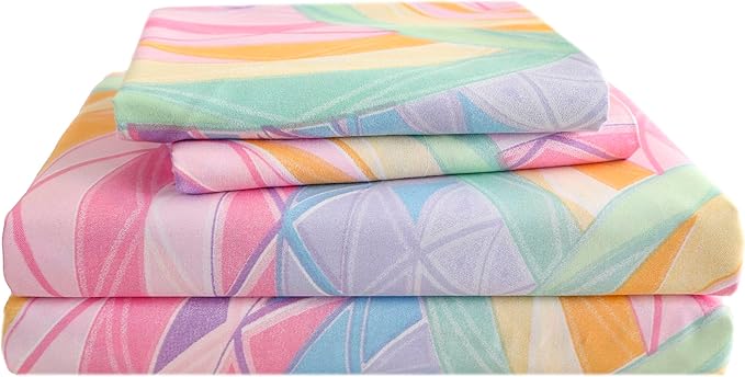 SDY 7PCS Rainbow Bedding Set Queen Bed in A Bag Set 7 Piece Mermaid Bedding for Kids,Boys and Girls with Rainbow Comforter Queen and Mermaid Sheets
