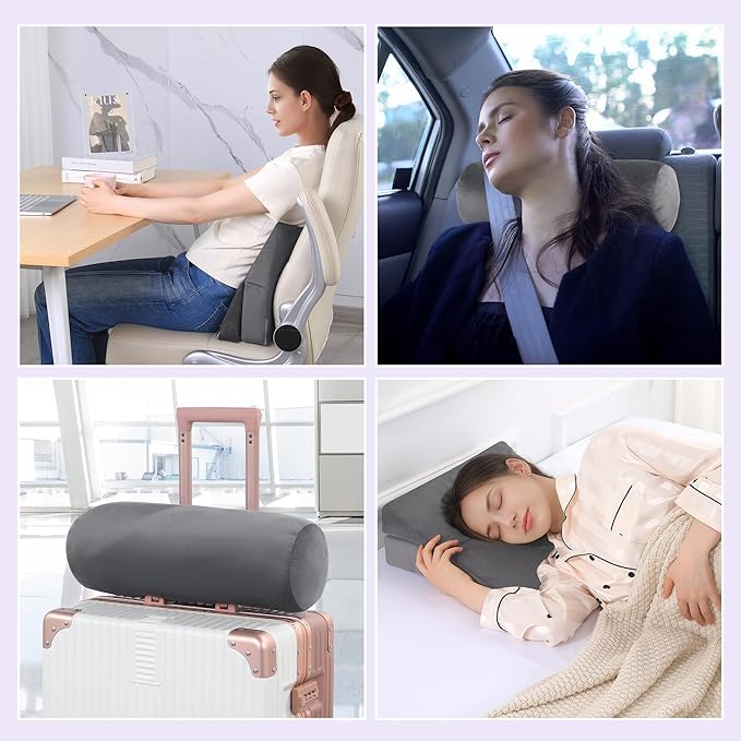 ROYALAY Travel Wedge Pillow for Sleeping, Adjustable Portable Wedge Pillow for Travel, Leg Elevation Body Positioner for Chair, Bed, Travel, Camping