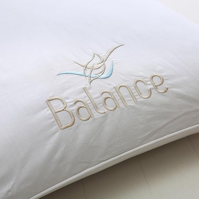 feather & loom Balance Bed Pillow, Memory Foam Core with Nano Feather Surround - Pack of 2 | Size: King